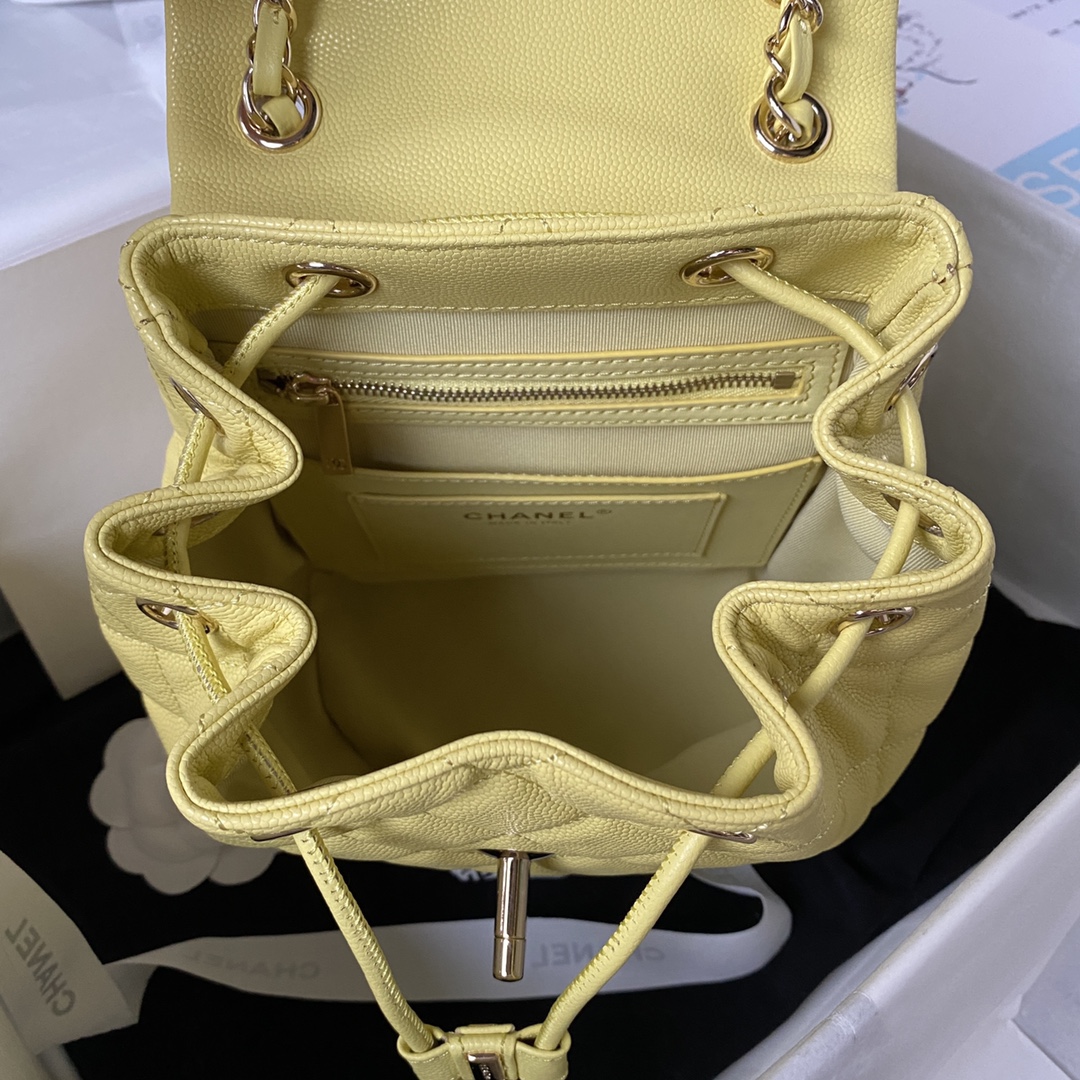 Caviar Leather Mini Backpack AS4058 Yellow